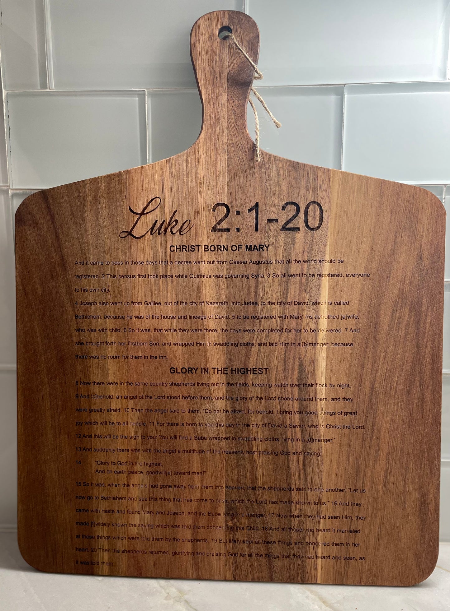 The True Christmas Story Cutting Board- 17"x13"