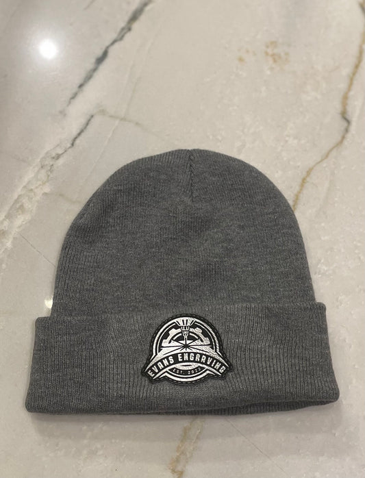 Custom Leather Patch Cuffed-Beanie