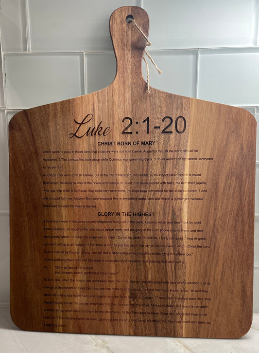 The True Christmas Story Cutting Board- 17"x13"
