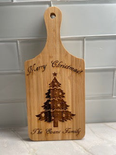 Merry Christmas with Christmas Tree and Family Name- 11"x5"